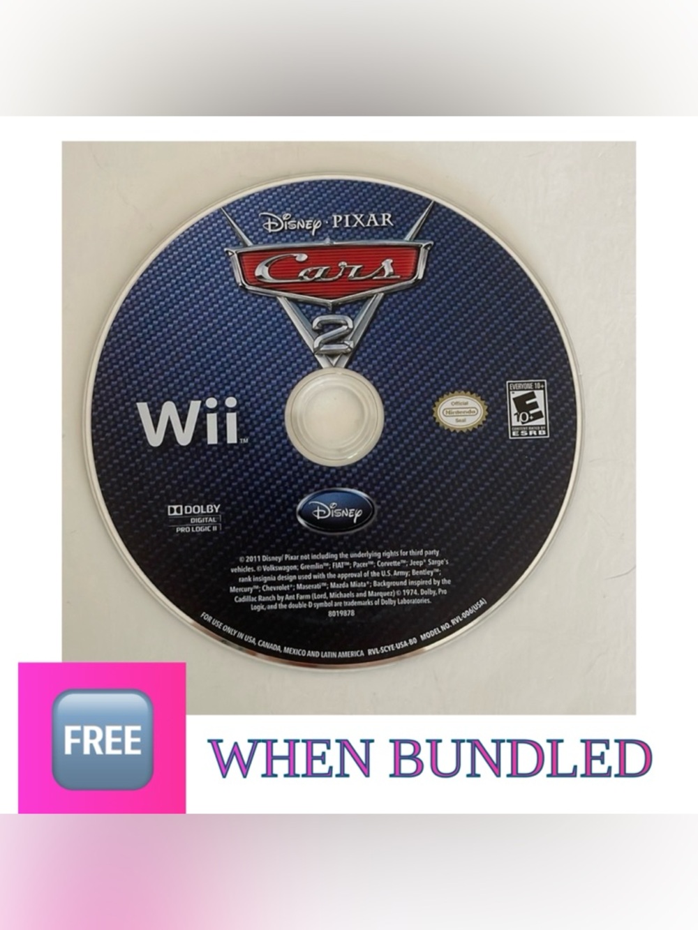 🆓 When Bundled Nintendo Wii 2011 Cars 2 Video Game Without the Storage Case